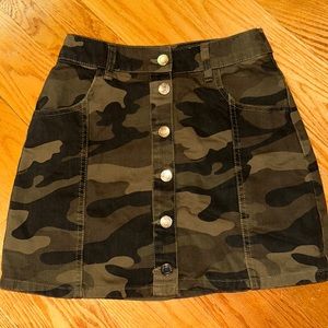 Bershka Camouflage Denim Mini Skirt: size S